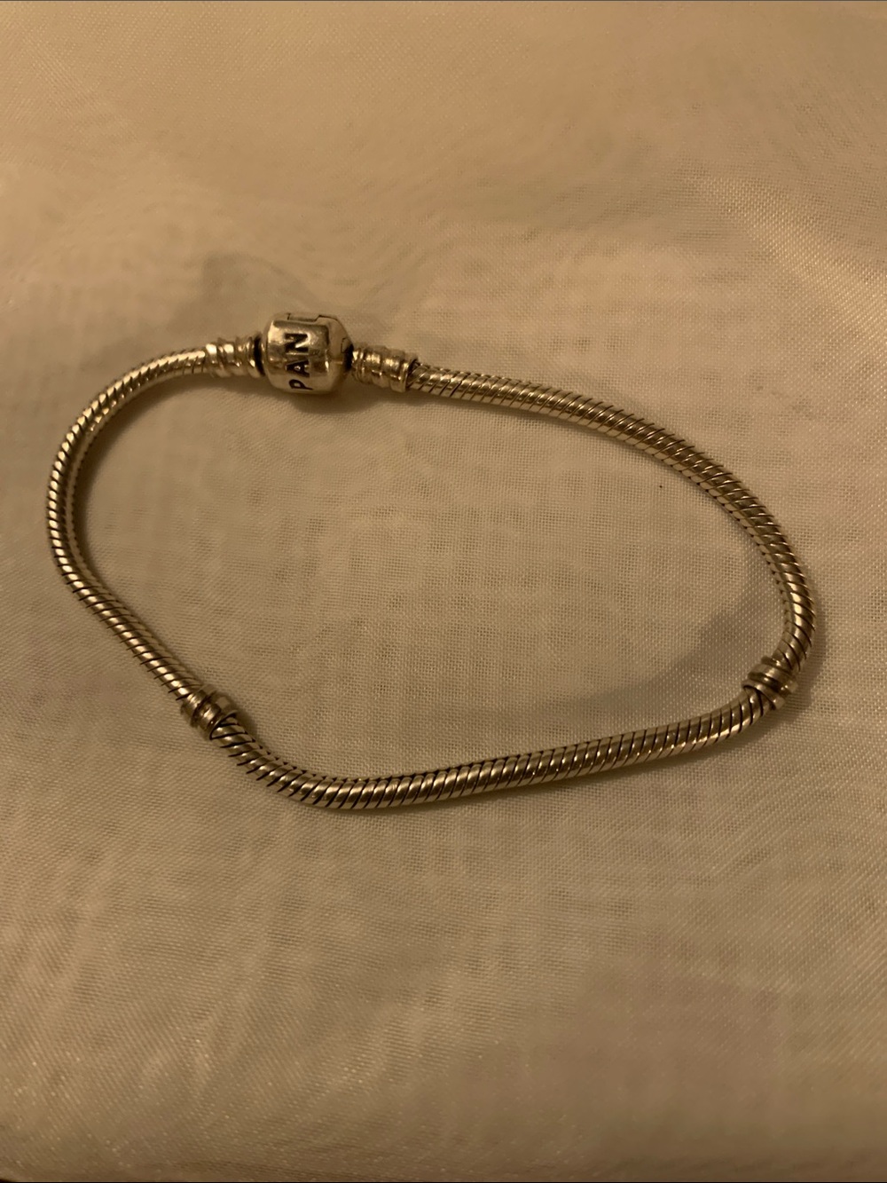 Pandora Silver-Tone Snake Chain Charm Bracelet - Silver